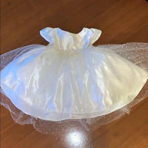 12 month off white flower girl dress